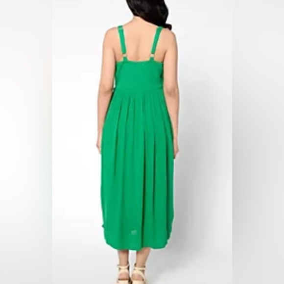 Destination 365 Regular Crinkle Chiffon Crochet Maxi Dress Emerald Green 1X NWT - Picture 16 of 16